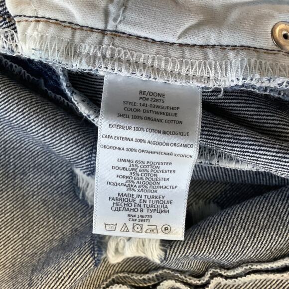 NEW! RE/DONE Super High Drainpipe Size 25 Destroy Wrecking Blue $325 msrp G17-14 - Picture 9 of 9